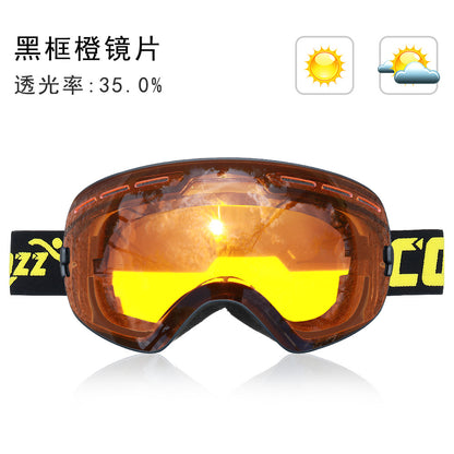 COPOZZ men and women large spherical ski goggles double layer anti-fog ski goggles ski equipment equipment coca myopia