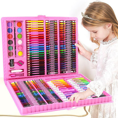 208 pieces double-panel easel version children's watercolor pen set primary school students painting brush crayon oil pastel wholesale