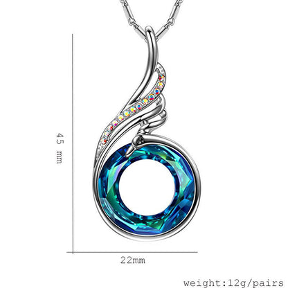 New Valentine's Day Necklace Colorful Crystal Peacock Gradient Cross-Border Europe and the United States Amazon Explosion Model Ethnic Style Jewelry Women