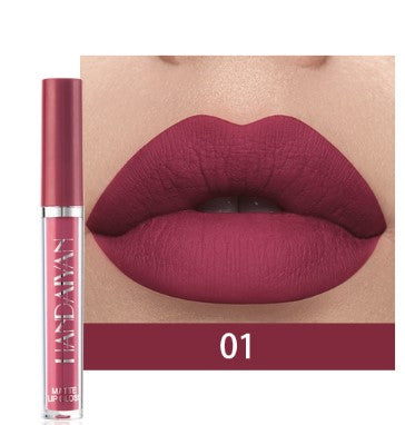 HANDAIYAN 12 Color Fashion Liquid Lipstick Natural Matte LipglossMoisturizer Waterproof Red Velvet Lip Tube Women Cosmetic TSLM1