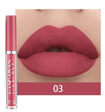 HANDAIYAN 12 Color Fashion Liquid Lipstick Natural Matte LipglossMoisturizer Waterproof Red Velvet Lip Tube Women Cosmetic TSLM1