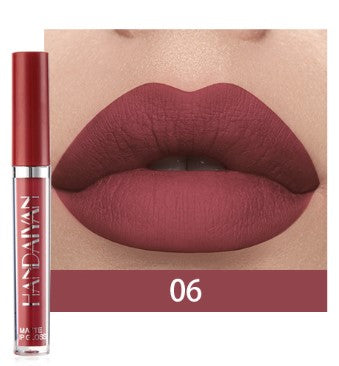 HANDAIYAN 12 Color Fashion Liquid Lipstick Natural Matte LipglossMoisturizer Waterproof Red Velvet Lip Tube Women Cosmetic TSLM1