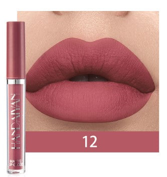 HANDAIYAN 12 Color Fashion Liquid Lipstick Natural Matte LipglossMoisturizer Waterproof Red Velvet Lip Tube Women Cosmetic TSLM1