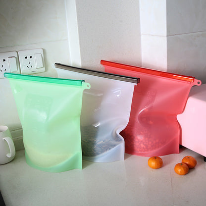 Silicone fresh-keeping bag 500ml1000ml1500ml food packaging ziplock bag broth frozen food storage