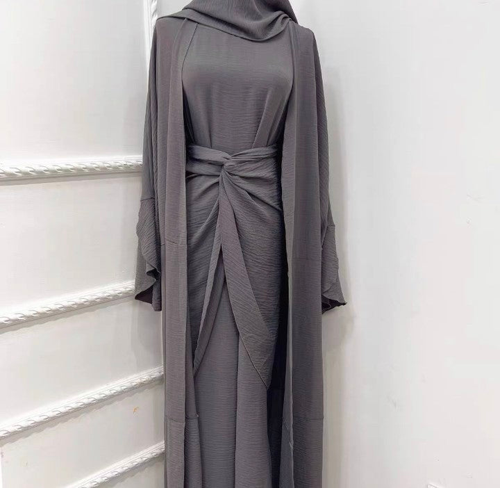 Middle Eastern women's coat inside take dress three piece suit irregular long skirt muslim dress set women