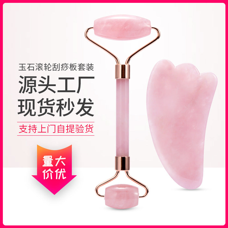 Claw powder crystal jade roller massage powder crystal scraping set facial beauty jade massager cross-border hot sale