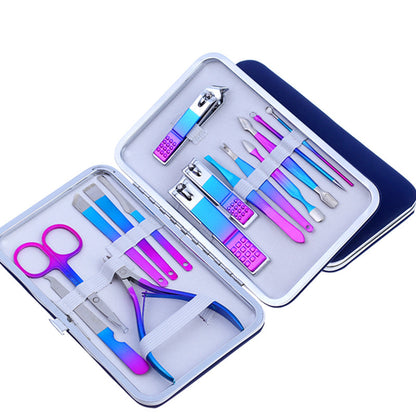 15-piece olecranon stainless steel manicure set, beauty scissors, pedicure knife, nail clippers set, nail care package