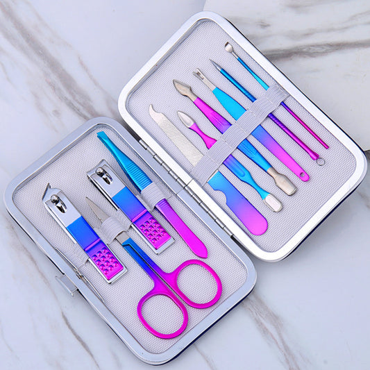 15-piece olecranon stainless steel manicure set, beauty scissors, pedicure knife, nail clippers set, nail care package