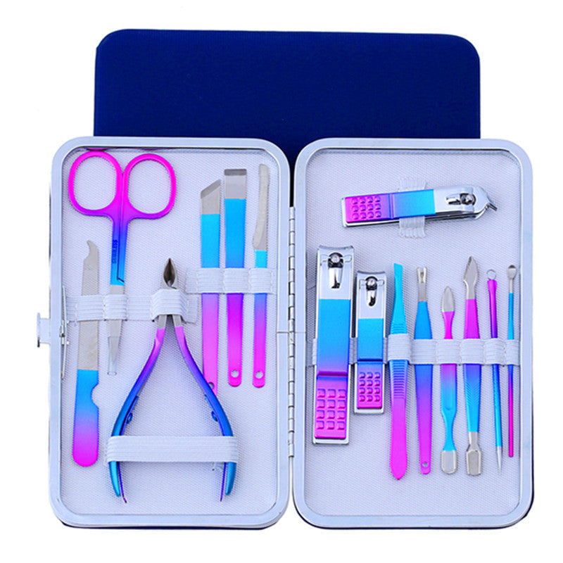 15-piece olecranon stainless steel manicure set, beauty scissors, pedicure knife, nail clippers set, nail care package