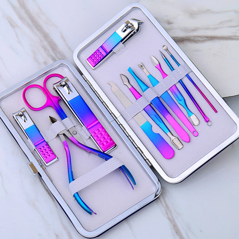 15-piece olecranon stainless steel manicure set, beauty scissors, pedicure knife, nail clippers set, nail care package