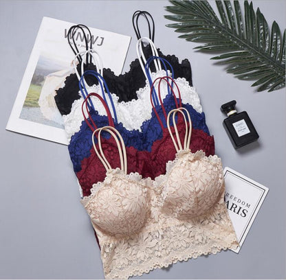 Cross-border sunflower large size lace wrap chest bottoming underwear strap plus fat tube top vest female beauty back bra