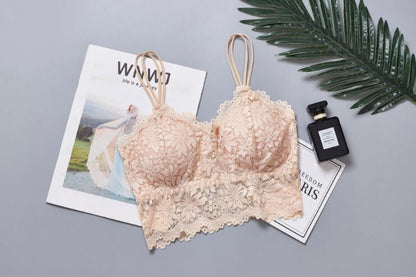 Cross-border sunflower large size lace wrap chest bottoming underwear strap plus fat tube top vest female beauty back bra