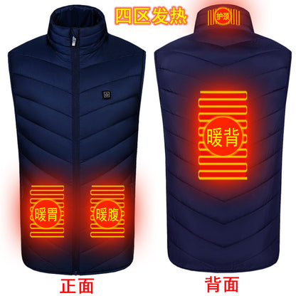 Wholesale heating vest men and women smart men electric heating vest heating vest usb charging to keep warm autumn and winter men's clothing