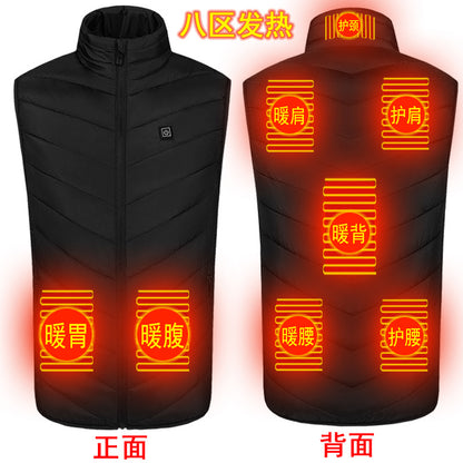 Wholesale heating vest men and women smart men electric heating vest heating vest usb charging to keep warm autumn and winter men's clothing