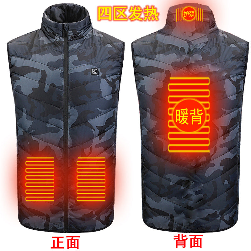 Wholesale heating vest men and women smart men electric heating vest heating vest usb charging to keep warm autumn and winter men's clothing