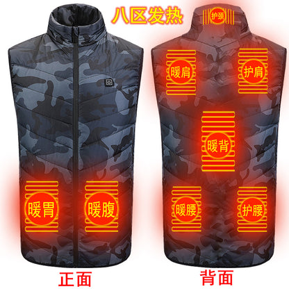 Wholesale heating vest men and women smart men electric heating vest heating vest usb charging to keep warm autumn and winter men's clothing