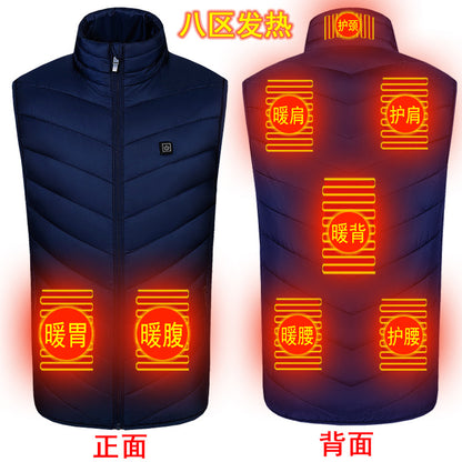 Wholesale heating vest men and women smart men electric heating vest heating vest usb charging to keep warm autumn and winter men's clothing