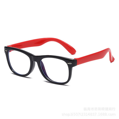 Factory direct sale of children's silicone anti-blue light glasses for men and women, anti-radiation eye protection, super light looking at computer and mobile phone goggles