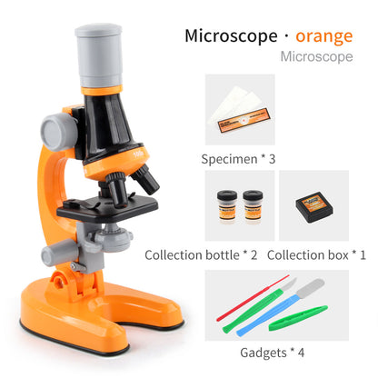 Cross-border children's microscope Biological science experiment equipment toy set HD 1200 times science and education puzzle