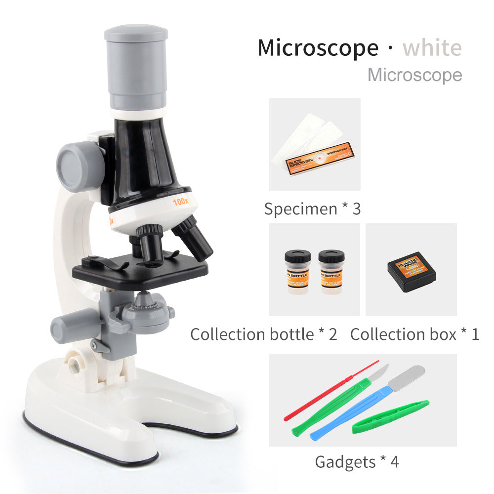 Cross-border children's microscope Biological science experiment equipment toy set HD 1200 times science and education puzzle