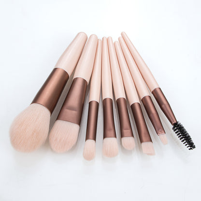 Nongying 8 mini Morandi color makeup brush sets, soft bristles, plastic handle, portable beauty tools in stock