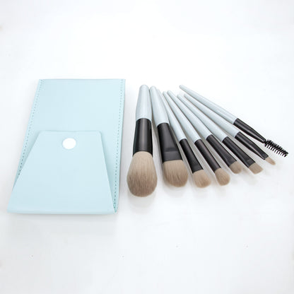 Nongying 8 mini Morandi color makeup brush sets, soft bristles, plastic handle, portable beauty tools in stock