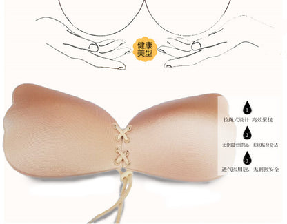 Women Self Adhesive Strapless Bandage Blackless Solid Bra Stick Gel Silicone Push Up women's underwear Invisible Bra