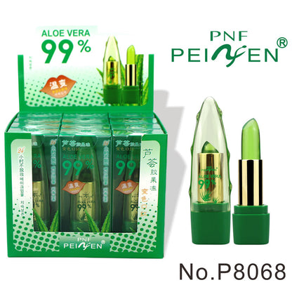 New product single-packed aloe vera gel jelly color lipstick hydrating repair natural essence long-lasting moisturizing