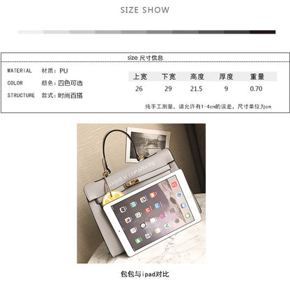 New wild women's bag trend PU bag simple Kelly letter handbag fashion casual shoulder Messenger bag wholesale