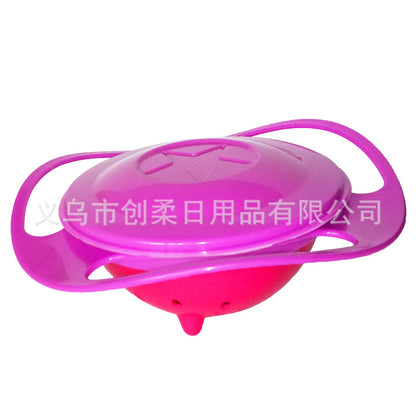 360 Rotate Spill-Proof Plastic Bowl Infant Baby Learning Feeding Toy Dishes Training Feeding No Spill Anti Messing Bowl Gift