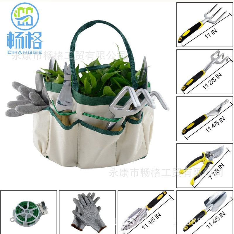 Wholesale garden tools gardening set nine-piece garden tools garden forest tool kit set