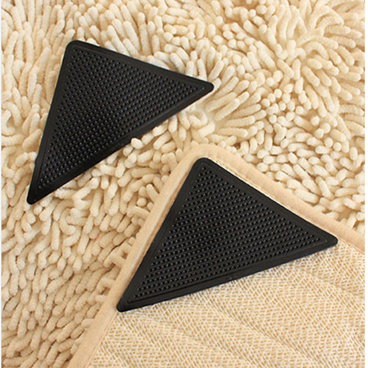 4pcs/Set Reusable Washable Rug Carpet Mat Grippers Non Slip Tri Sticker Silicone Grip For Home Bath Living Room Pads Anti Slip