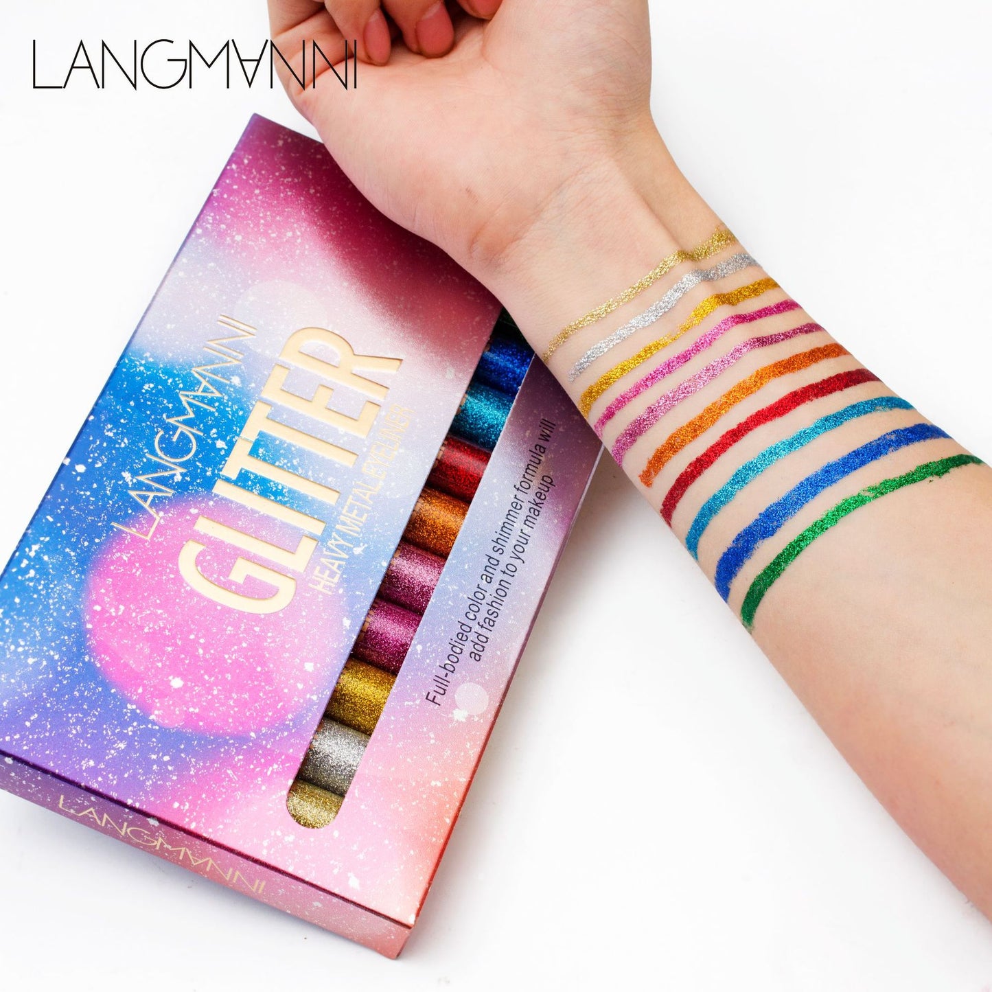 langmanni cross-border makeup eyeliner hot selling in Europe and America shiny burst eyeliner foreign trade makeup