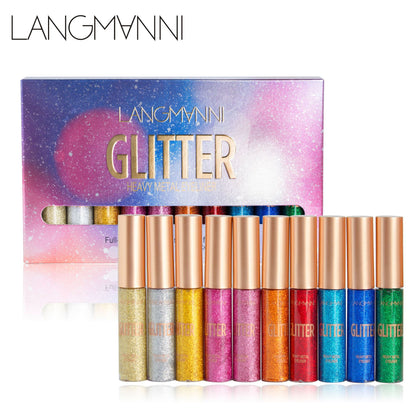 langmanni cross-border makeup eyeliner hot selling in Europe and America shiny burst eyeliner foreign trade makeup