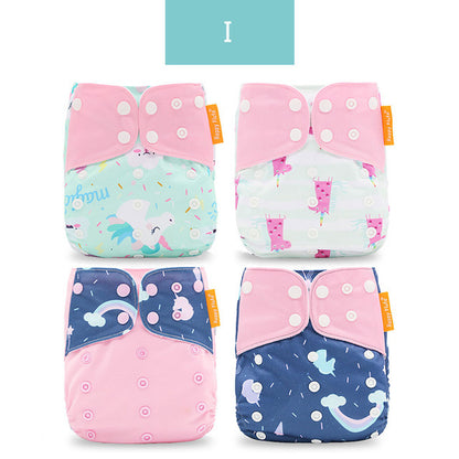 Baby training pants cross-border happyflute baby four packs washable diapers diapers baby cloth diapers