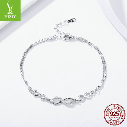 Silver Ziyun s925 sterling silver fashion temperament bracelet women hot selling women's bracelet silver jewelry one drop