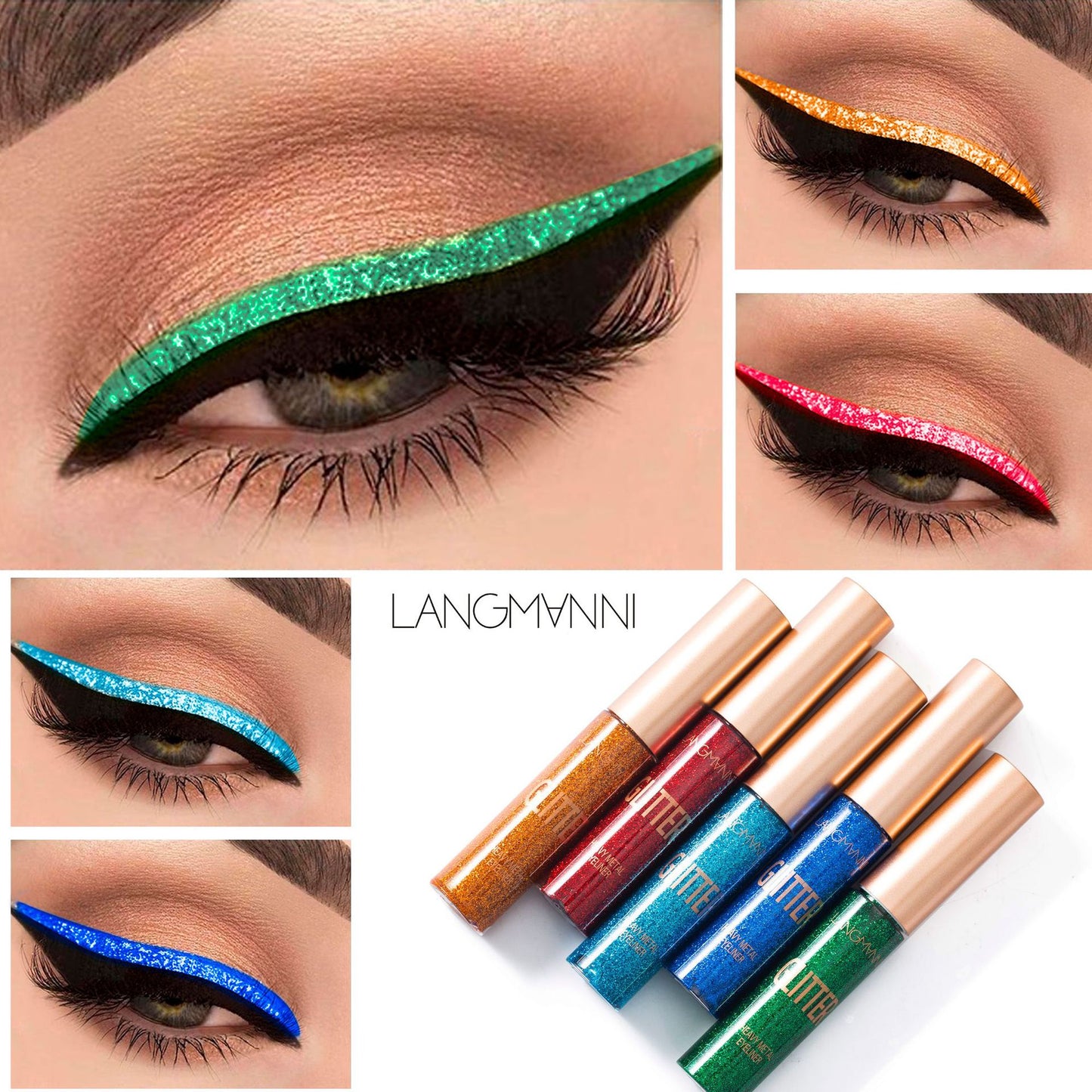 langmanni cross-border makeup eyeliner hot selling in Europe and America shiny burst eyeliner foreign trade makeup