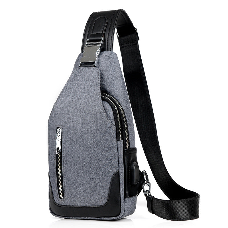 Crossbody Bags Men Unisex USB Charge Waterproof