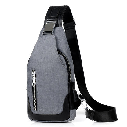 Crossbody Bags Men Unisex USB Charge Waterproof