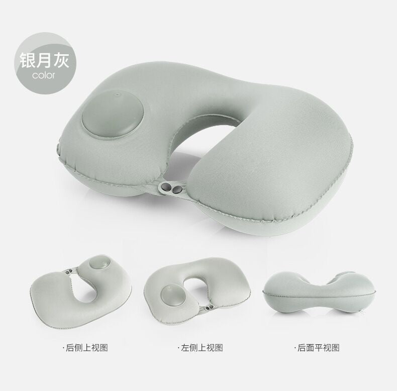 Press inflatable pillow LOGO custom manufacturer neck pillow TPU automatic neck pillow u-shaped pillow cervical pillow travel pillow u pillow