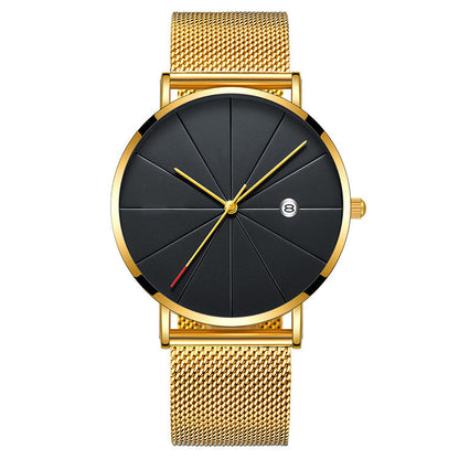 Wish explosion models ultra-thin mesh belt watch no logo European and American fashion simple design quartz men's business watch