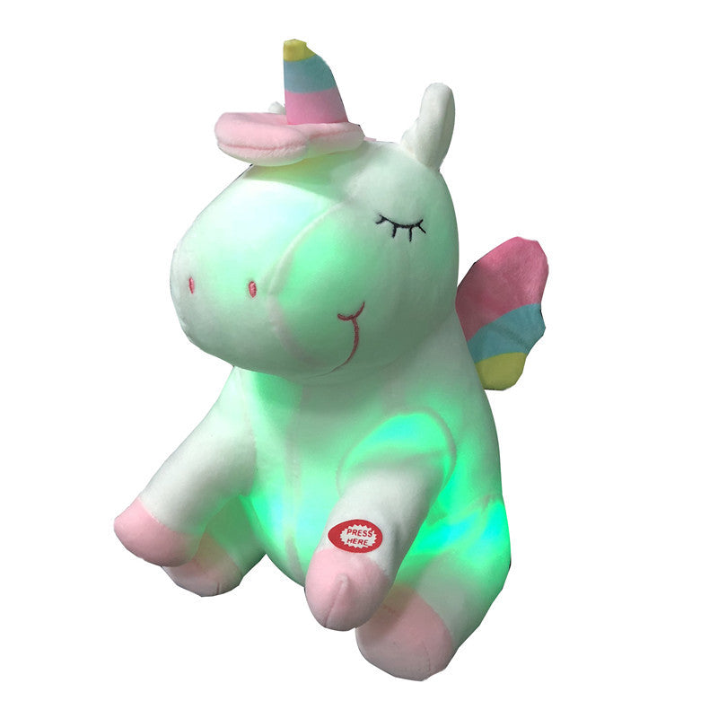 30cm LED Plush Light Up Toys Pink Unicorn Stuffed Animals Plush Cute Pony Horse Toy Soft Doll Kids Toys Christmas Birthday Gifts