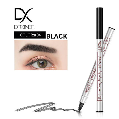 4 Colors 4 Head Eyebrow Marker Pencil Waterproof Microblading Eyebrow Thin Tattoo Pen Eyebrows Shades Makeup Eye Brow Pencil