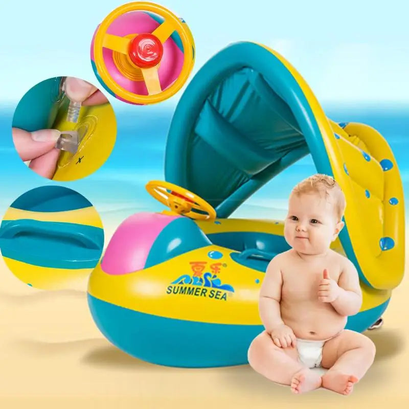 Summer Baby Swimming Pool Inflatable Swim Float Water Fun Pool Toys Swim Ring Seat Boat Kids Water Sport Swimming Ring