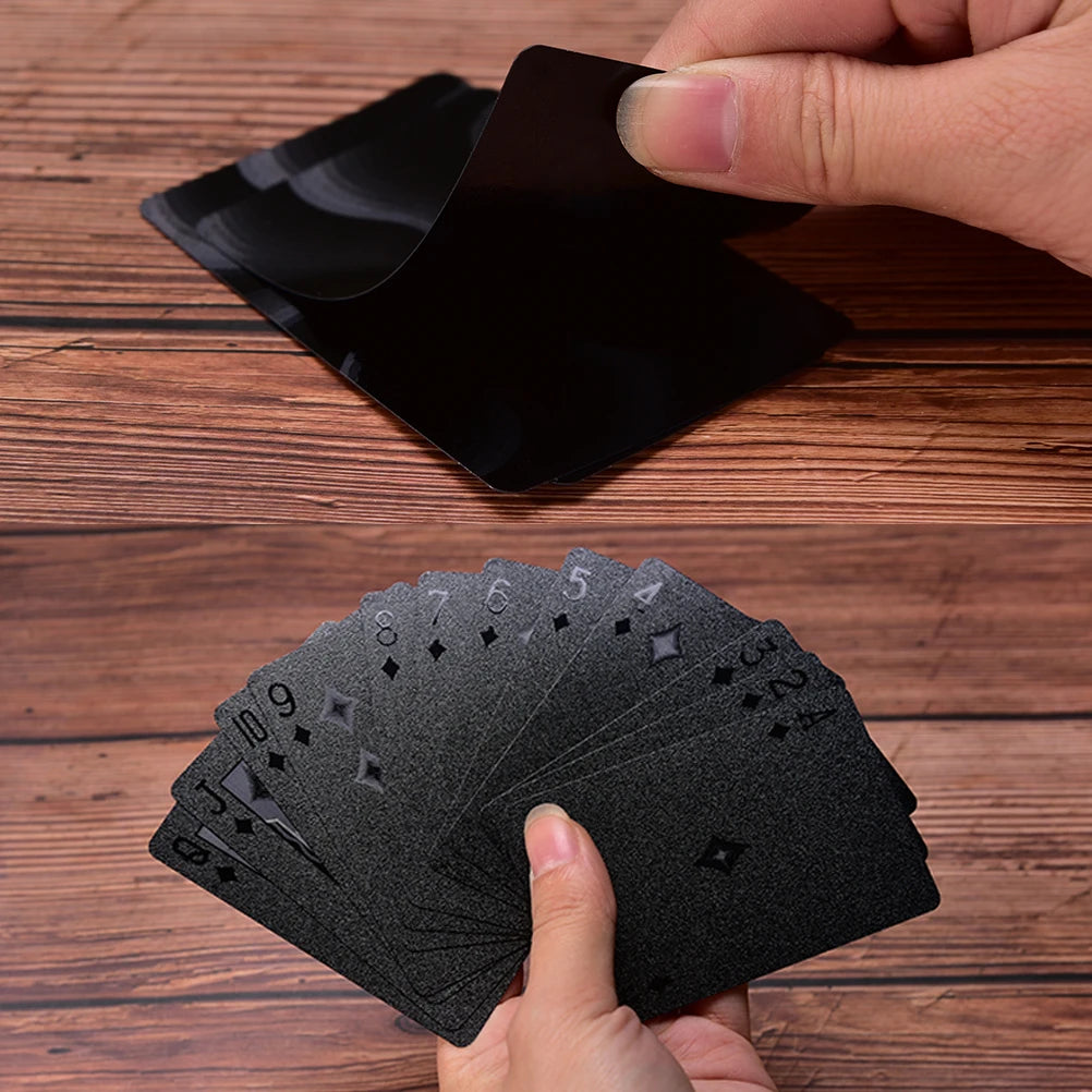 JULYHOT High Quality Waterproof Black Playing Cards Collection Black Diamond Poker Cards Creative Gift Standard Playing Cards