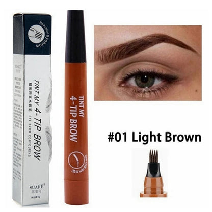 Four-headed eyebrow pencil, durable waterproof, sweat-proof, non-dressing, four-pointed eyebrow pencil, four-pronged eyebrow pencil, cross-border sales