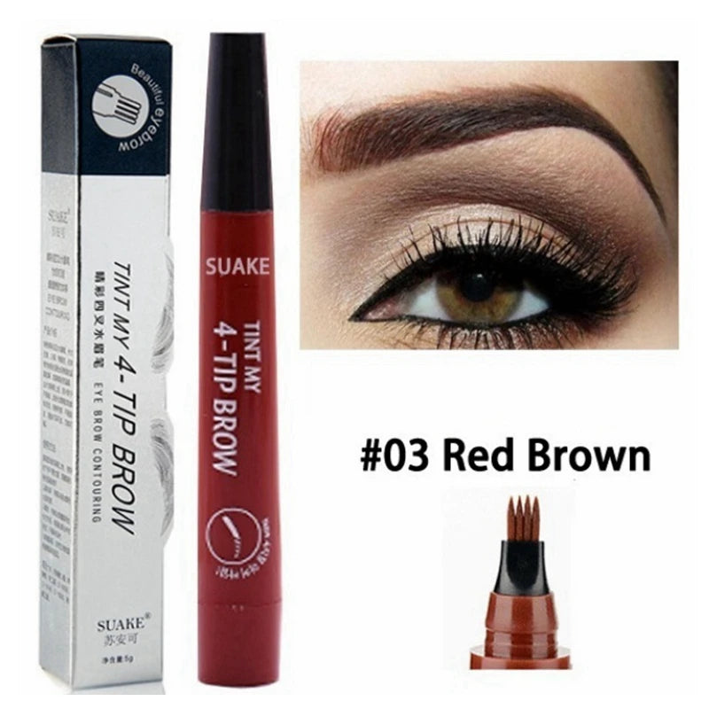 Four-headed eyebrow pencil, durable waterproof, sweat-proof, non-dressing, four-pointed eyebrow pencil, four-pronged eyebrow pencil, cross-border sales