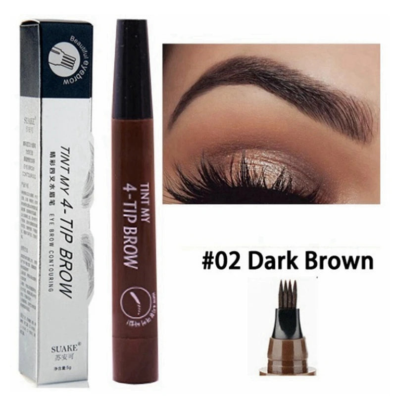 Four-headed eyebrow pencil, durable waterproof, sweat-proof, non-dressing, four-pointed eyebrow pencil, four-pronged eyebrow pencil, cross-border sales