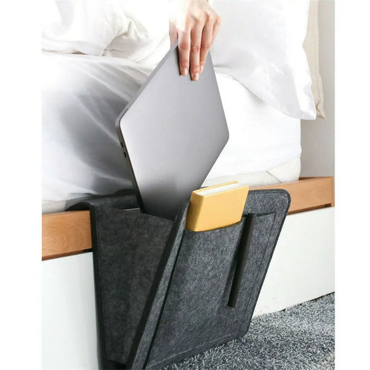 Bedside Storage Bag Felt Bed Sofa Side Pouch Remote Control Hanging Caddy Bedside Couch Storage Organizer Bed Holder Pockets