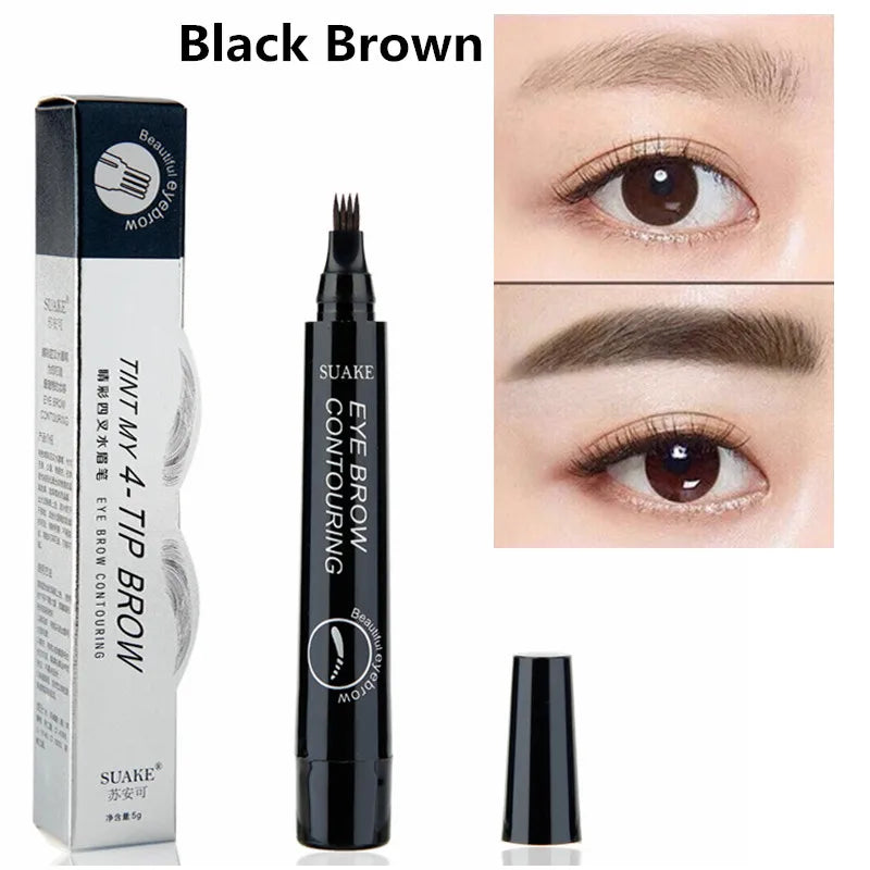 Four-headed eyebrow pencil, durable waterproof, sweat-proof, non-dressing, four-pointed eyebrow pencil, four-pronged eyebrow pencil, cross-border sales